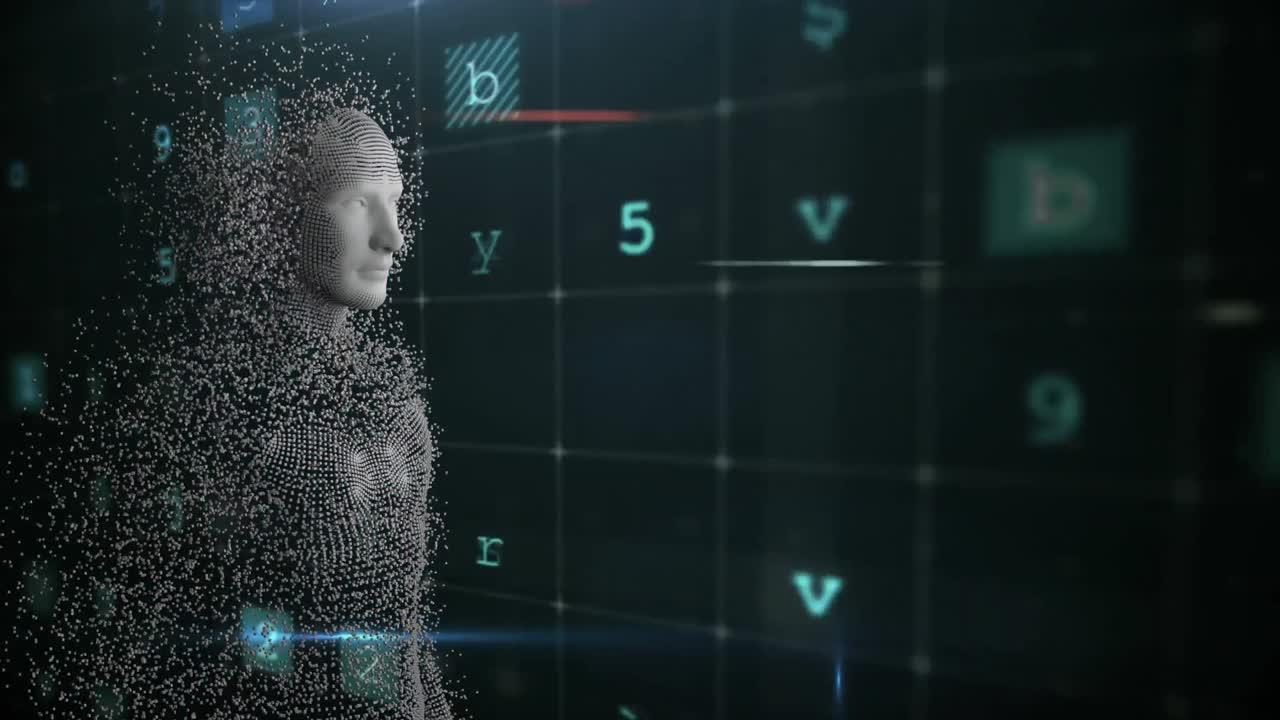 cuerpo humano con procesamiento de datos