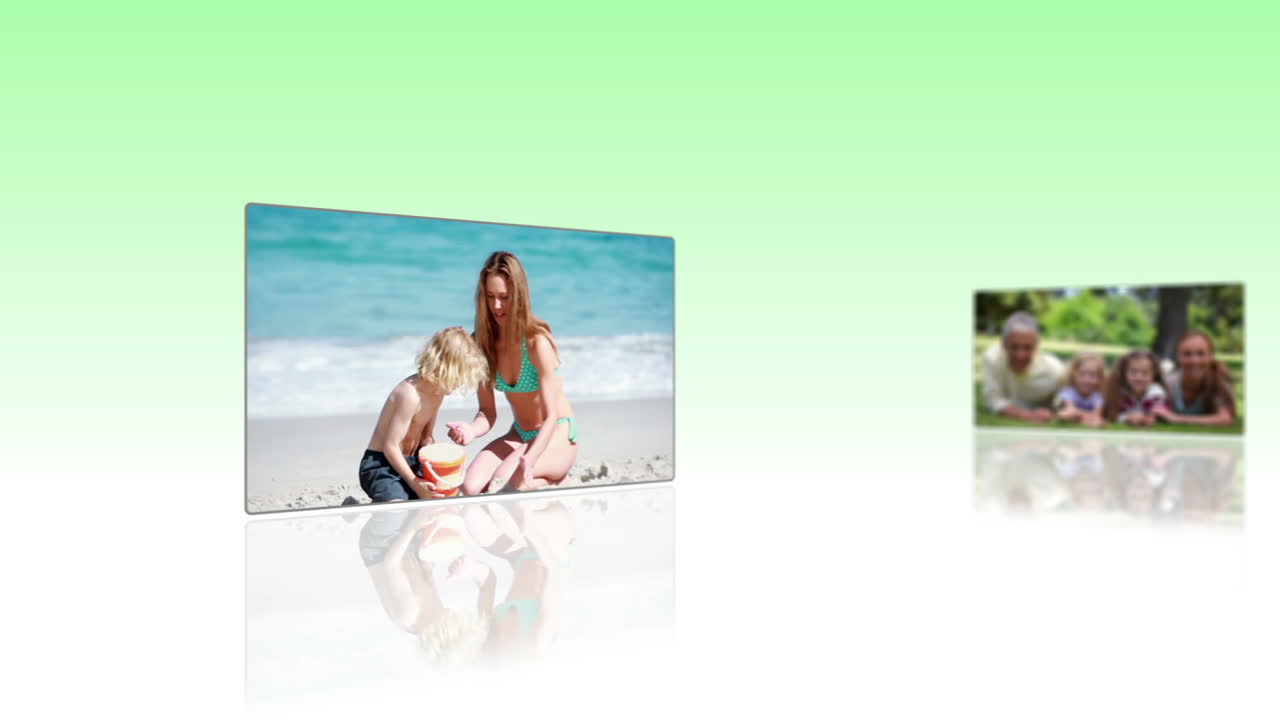 videos familiares en un parque y en la playa