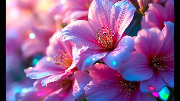 Primo piano di bellissimi fiori rosa