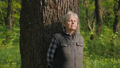 senior woman in the forest