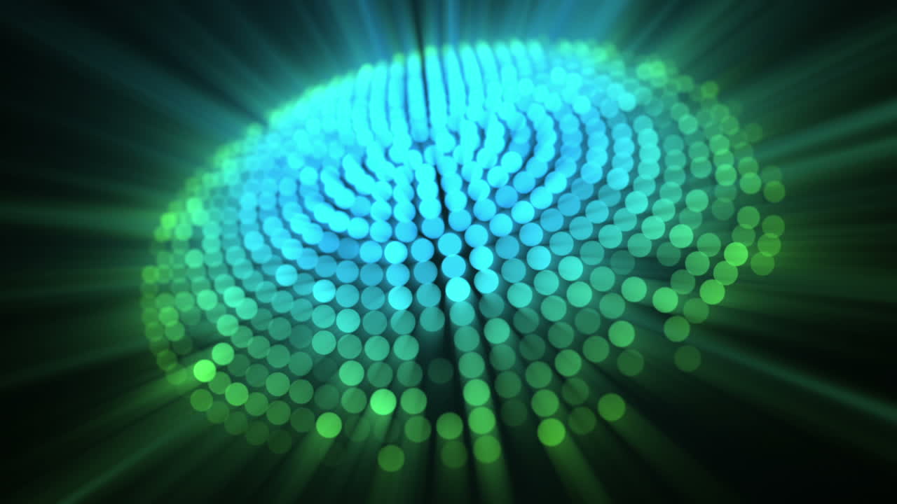 파란색과 초록색 점들의 원