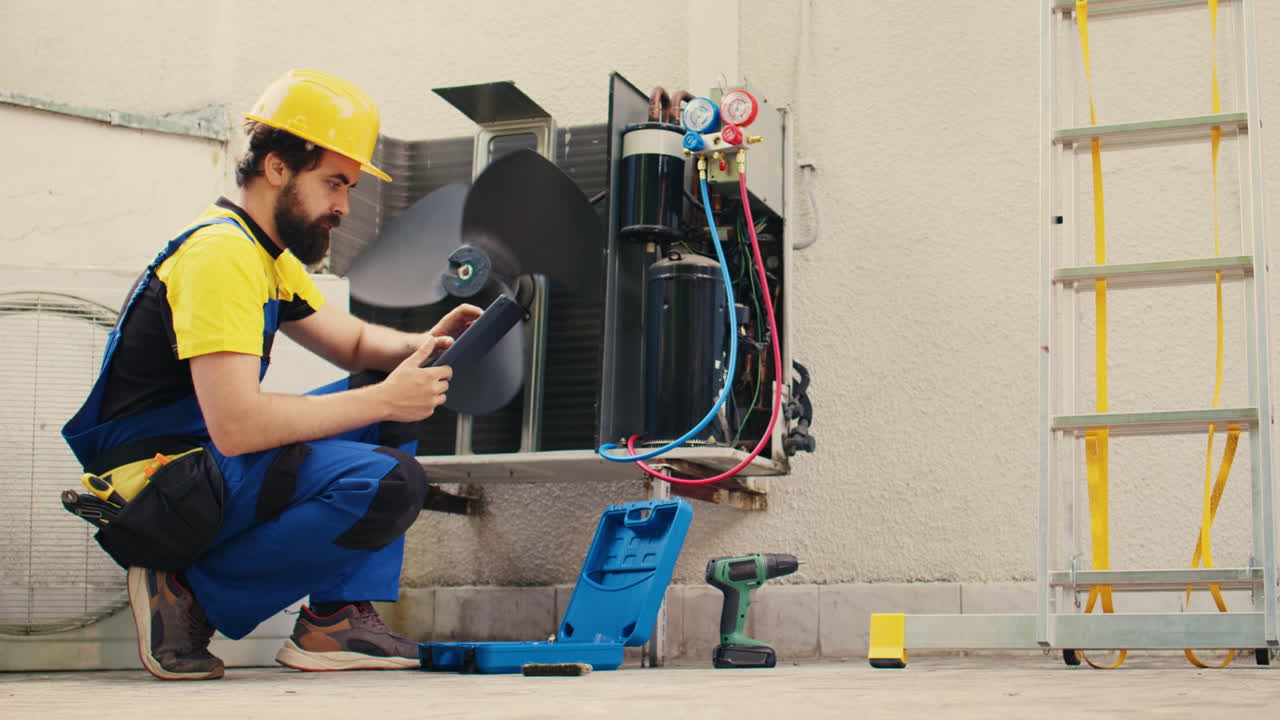 técnico que soluciona problemas con el refrigerante