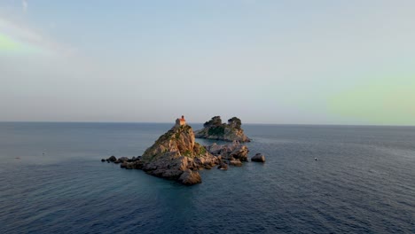 Abandoned-Islands-of-the-Adriatic,-Aerial-Panorama,-Montenegro