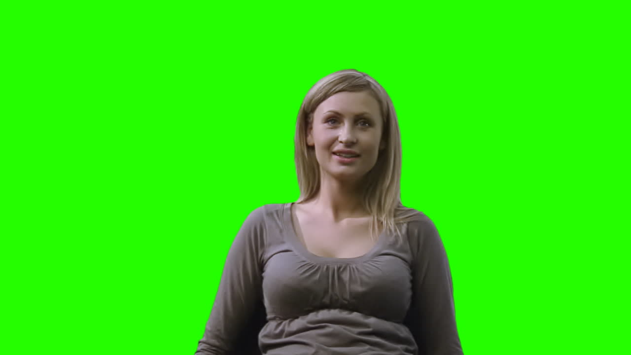 Green screen footage of a woman 2