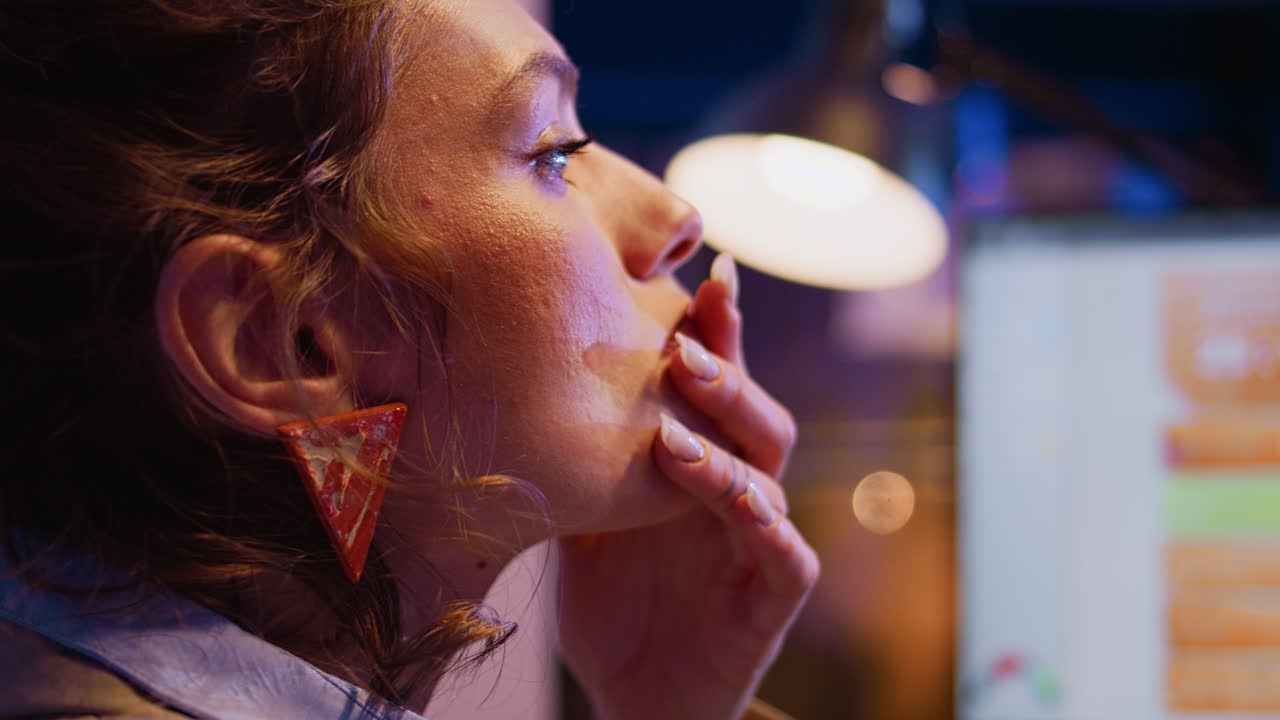 Woman looking at computer screen