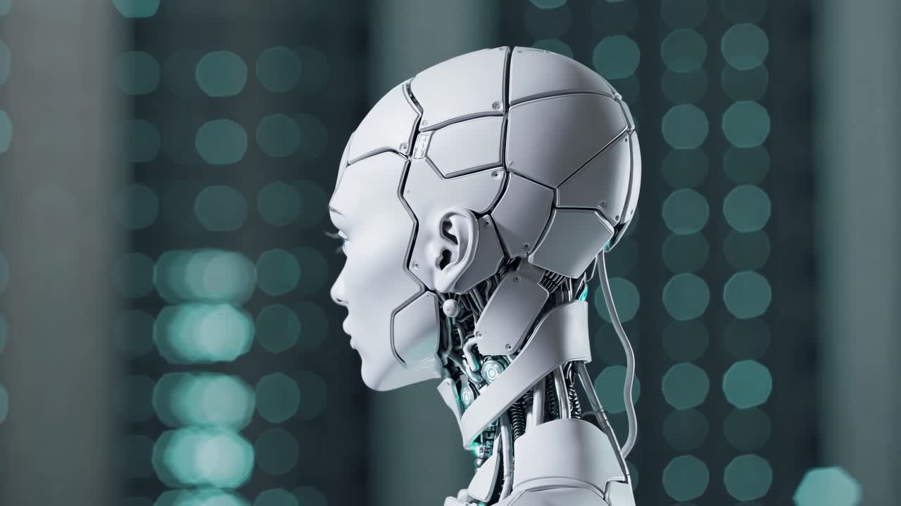 Profile of a Futuristic Robot Woman