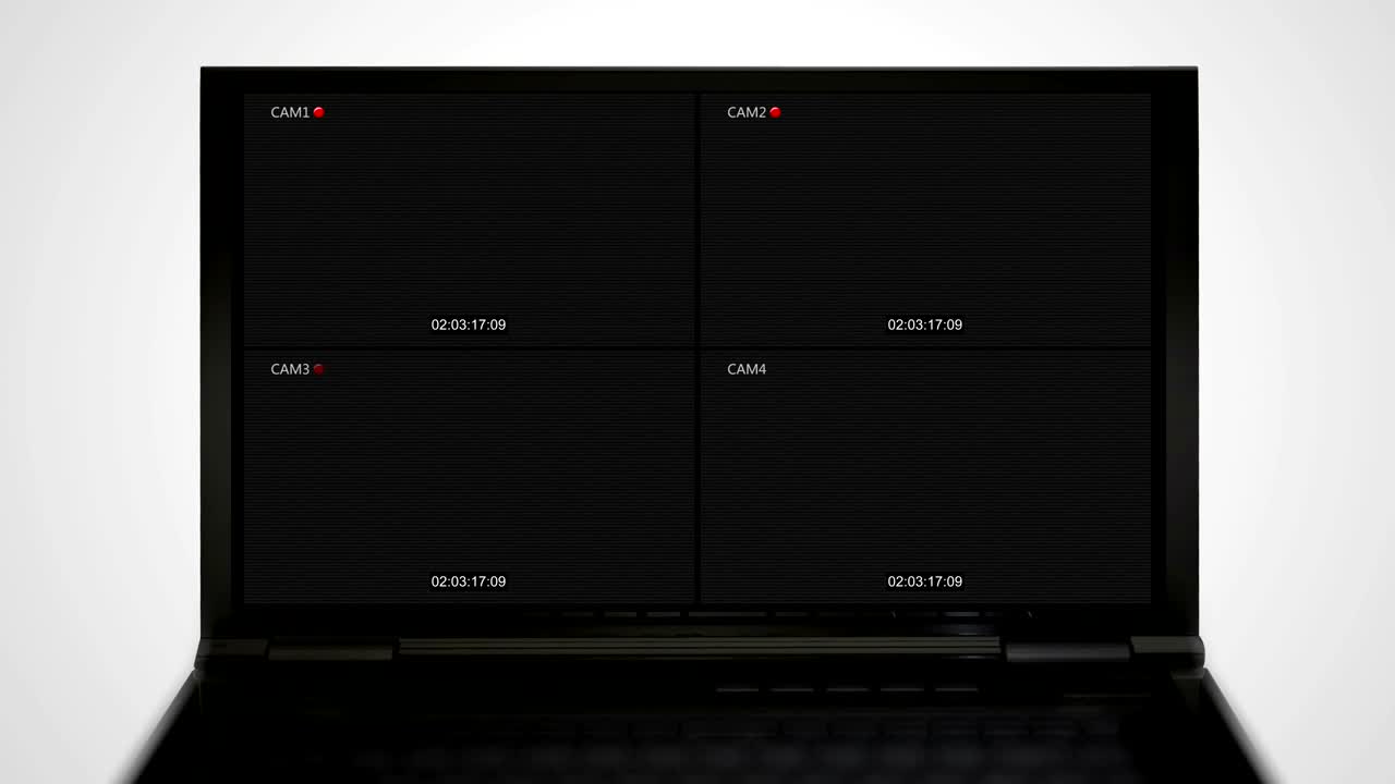laptop monitor display of Closed circuit TV