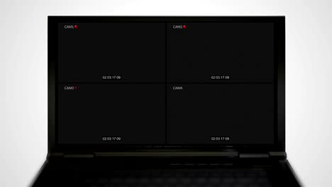 laptop monitor display of closed circuit tv