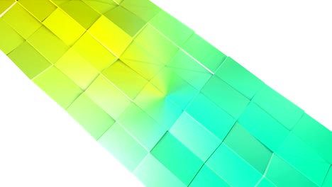 animación de fondo de baja poli 4k en bucle. animación 3d sin costuras en estilo moderno geométrico de baja poli con colores de gradiente. fondo creativo simple. plano verde v1 con espacio de copia