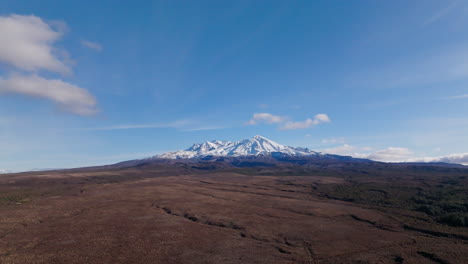 flying away from mount ruapehu in central north island, new zealand