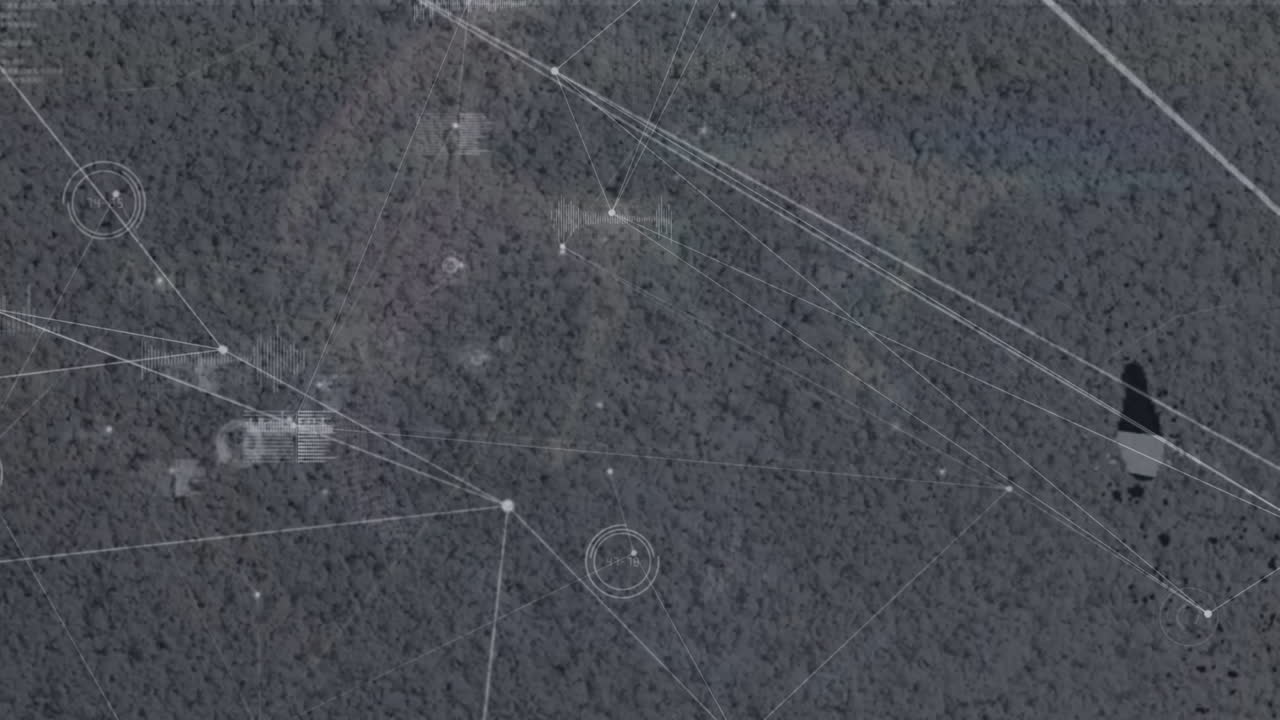 검은색 배경에 전 세계에 대한 데이터 처리와 연결 네트워크의 애니메이션