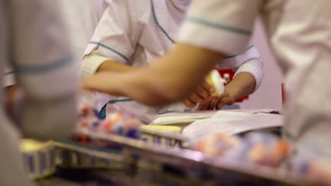 packing of ice-cream at the food factory