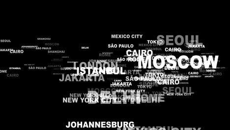 ciudades del mundo palabras clave animación, renderización, fondo, bucle