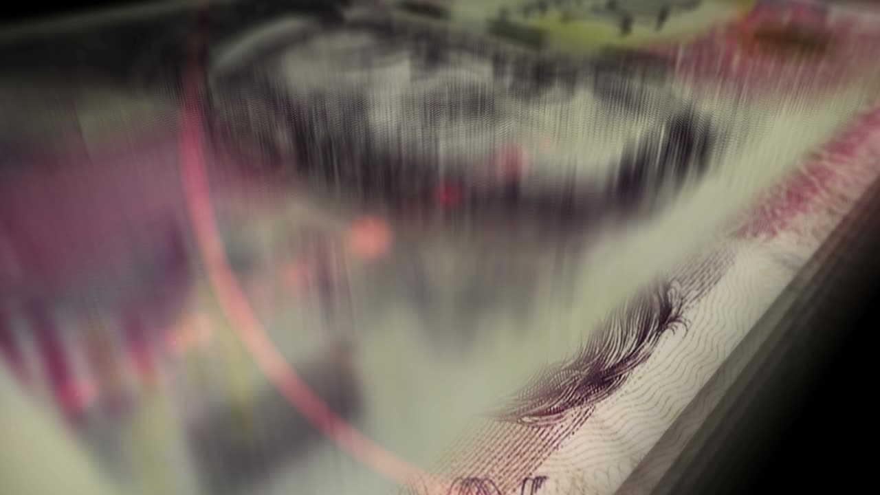 Czech koruna money counting seamless loop