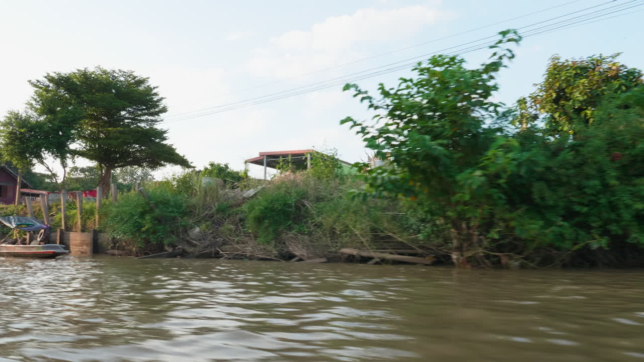 River Scene in a Southeast Asian Village