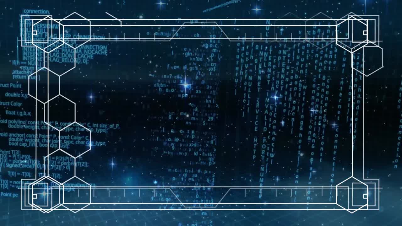 Digital frame with hexagon shapes