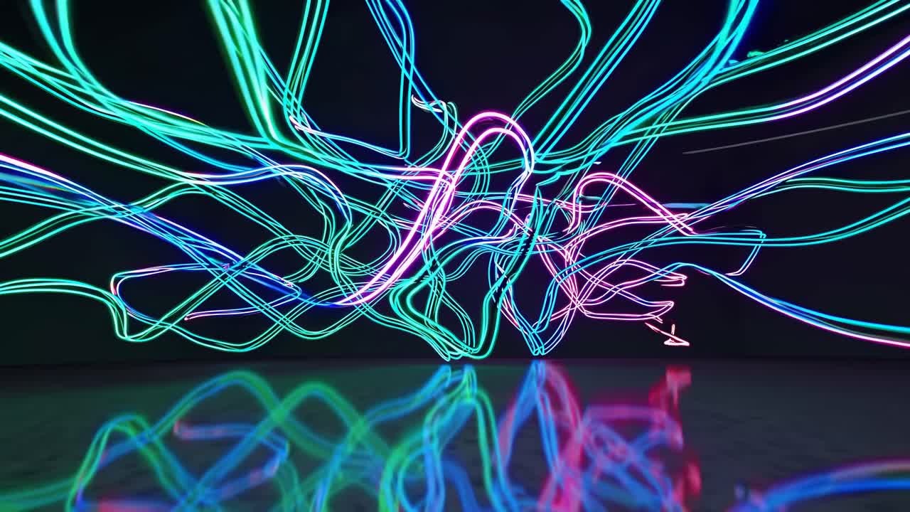 Abstract Neon Light Trails