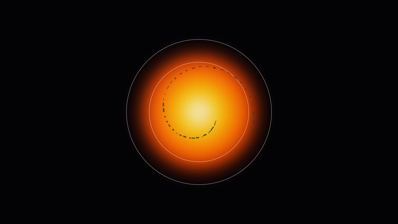 Animación abstracta de luz brillante que se expande en un sol radiante