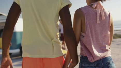 young adult couple at the beach 4k