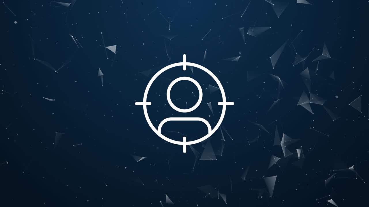 Explosive introduction of person hunting concept. Polygonal animation 4k