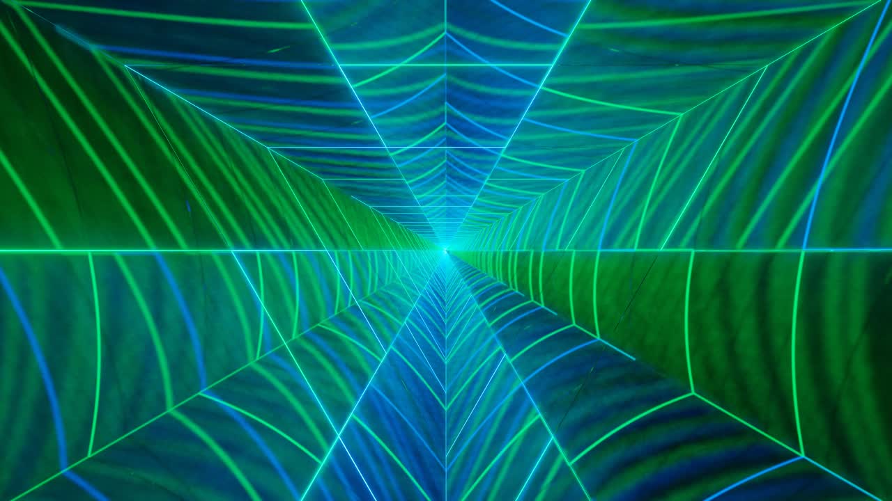 una representación 3d de un bucle sin fin que mueve una telaraña de líneas