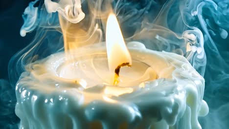 a white candle with a flame coming out of it