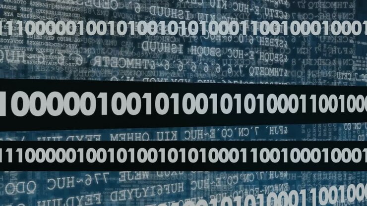 Animation der Datenverarbeitung auf schwarzem Hintergrund