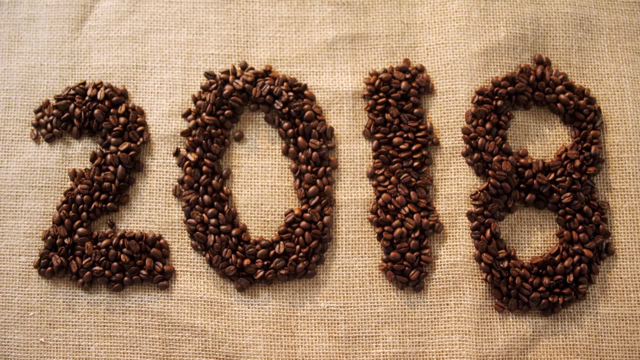 Roasted coffee beans forming year 2018 4k