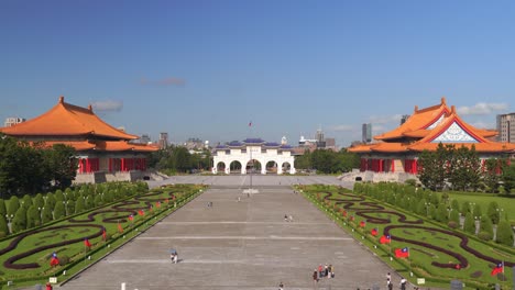 wide view of chiang kai shek memorial in taipei, taiwan