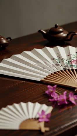 traditional tea ceremony with fans