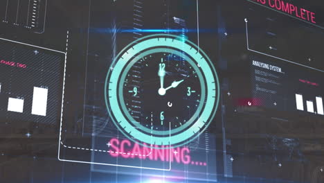 animation of clock ticking and data processing