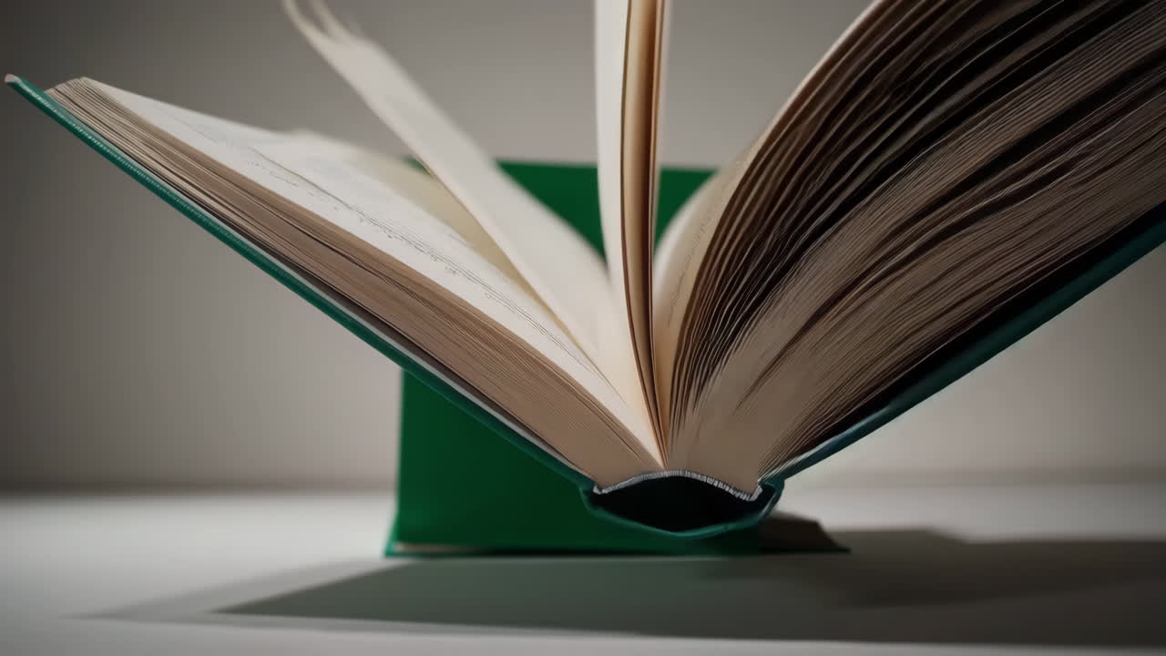 Open Books on a White Background