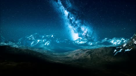 milky way over the mountain peaks