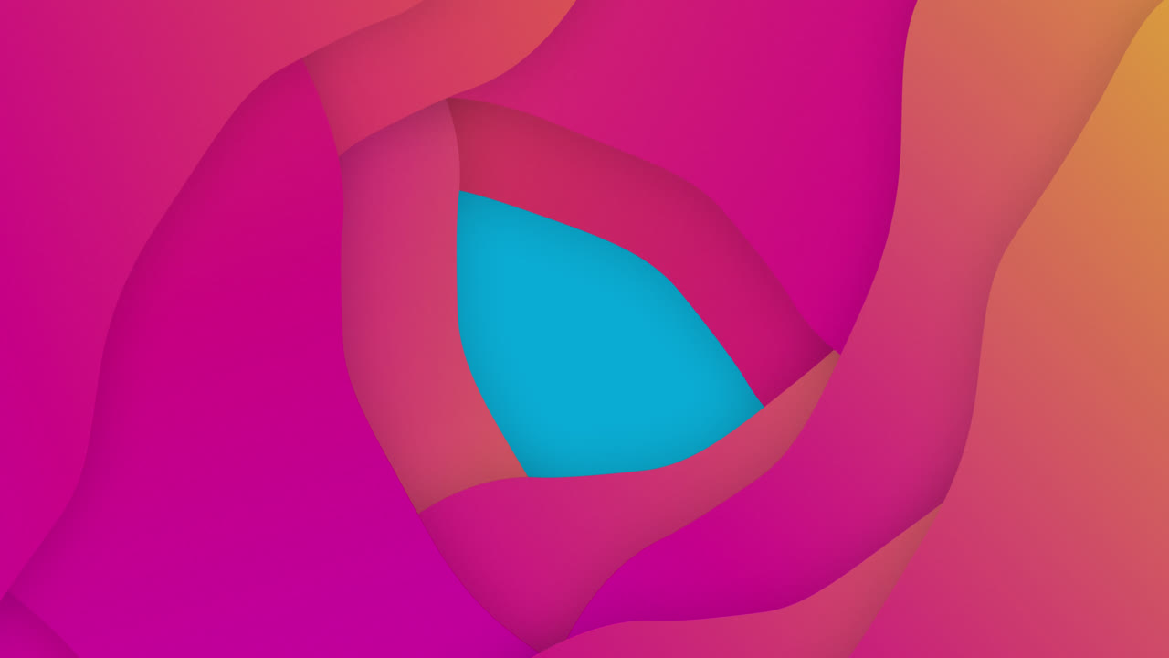 animación de gradiente de rosa a naranja ondas que se mueven en fondo azul