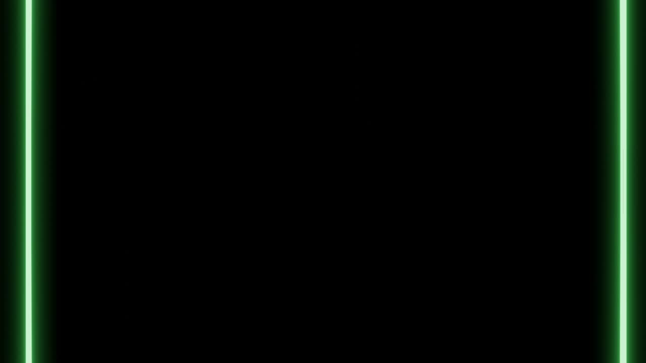 검은 바탕에 전기 녹색 프레임, 4k 추상 네온 빛 색상, 움직이는 무결한 아트 루프, 루프 라인, 다채로운 디자인