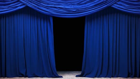 blue stage curtains