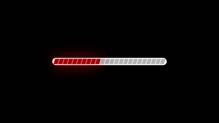 Red Loading Progress Bar Animation on Black Background