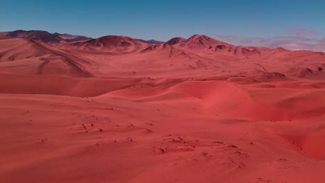 colourful red dune sea in coquimbo aerial view rising over south america alien landscape