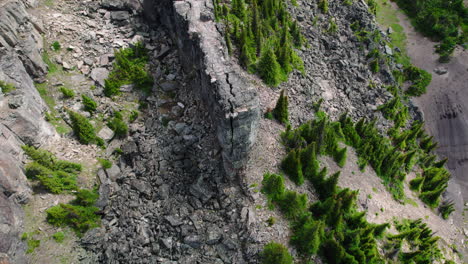 rugged weathered rocky mountain terrain in remote british columbia