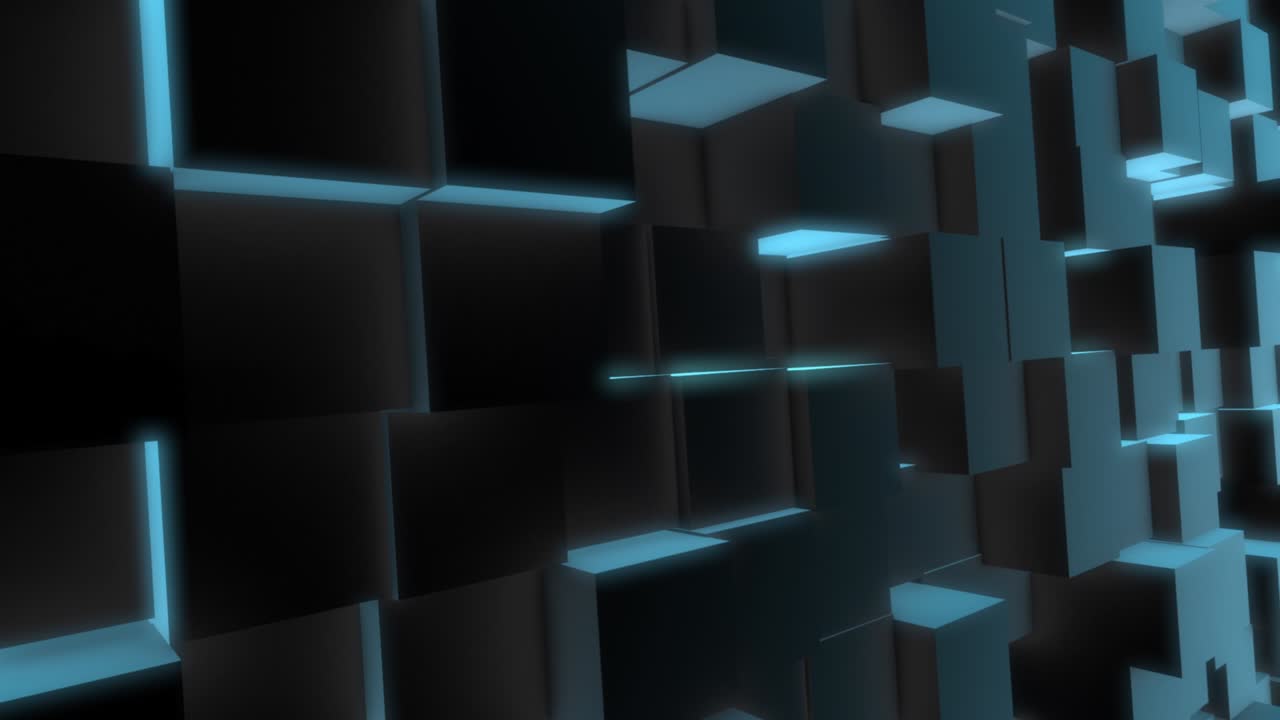 cubos de luz de neón 3d