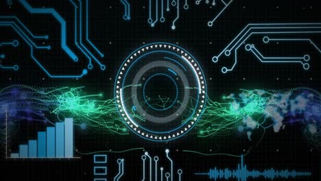 Animation-of-scope-scanning-and-data-processing-over-computer-circuit-board