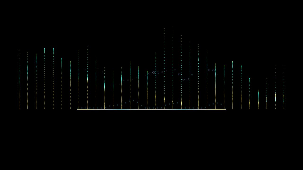 그래픽 디지털 이라이저 움직임 동기화 3d 렌더링과 함께 사운드 멜로디는 복합을위한 알파 채널을 포함합니다.