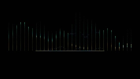 equalizador digital gráfico sincronización de movimiento melodía de sonido con renderización 3d incluye canal alfa para compuesto.
