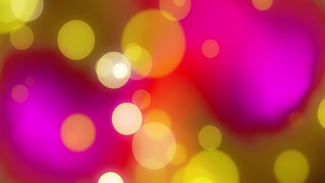 Glowing-yellow-bokeh-light-spots-over-pink-and-red-lights