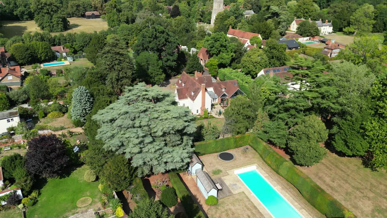 Beautiful English gardens Much Hadham Typical Historic English Village Hertfordshire Aerial view