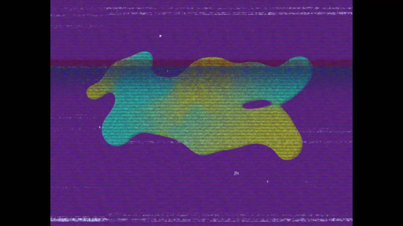 animación de parcelas coloridas sobre la pantalla con ruido