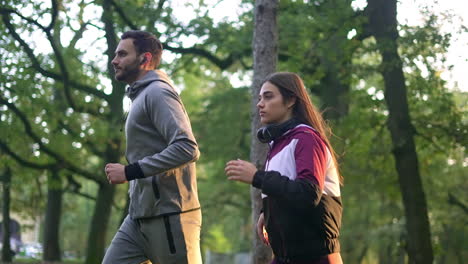 couple running in the park