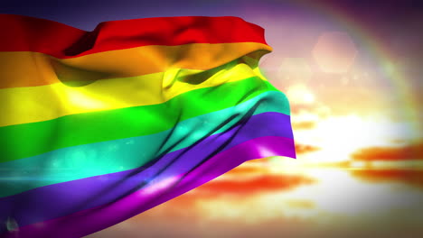 Rainbow-flag-blowing-in-the-breeze-