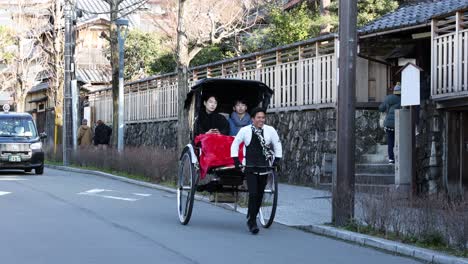 passenger enjoying a rickshaw tour in a scenic area