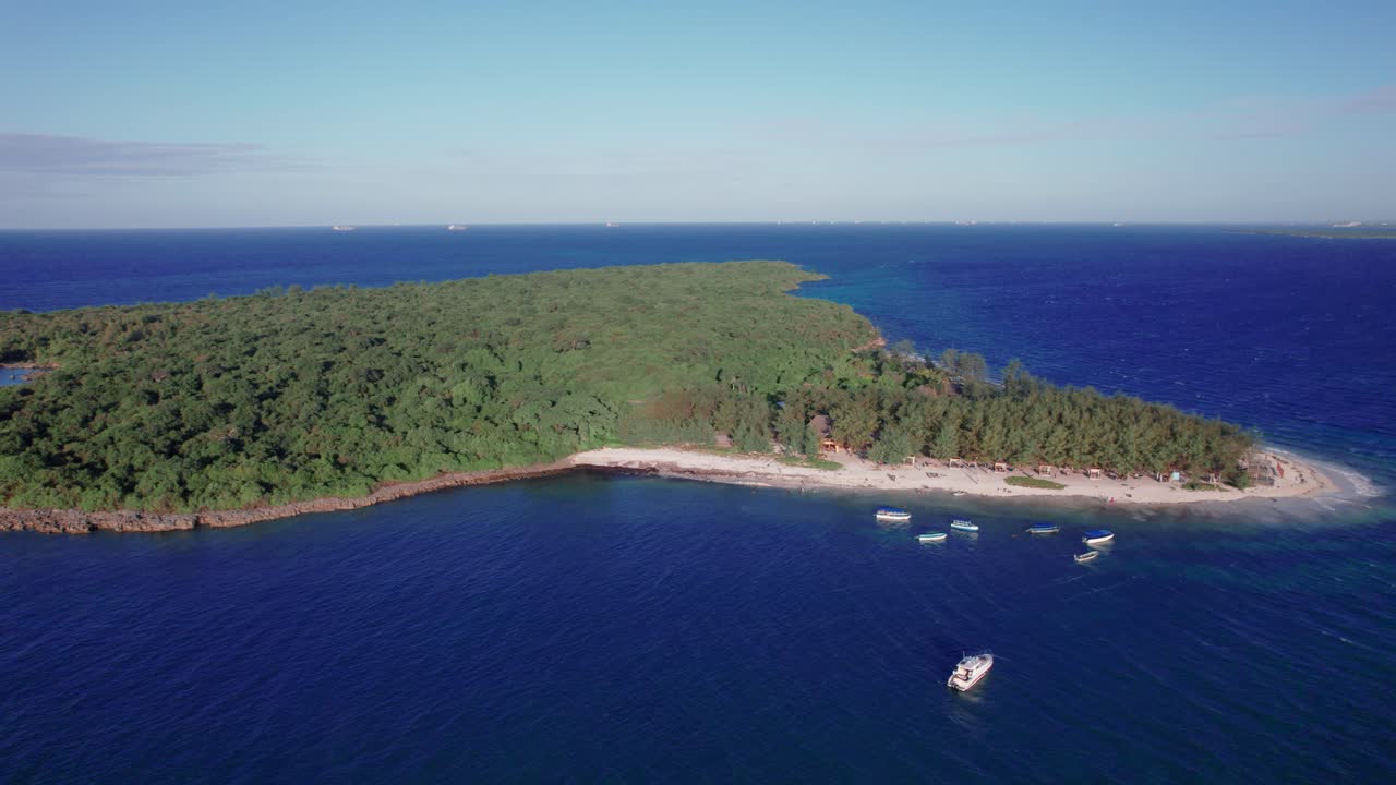 Aerial View of Mbudya Island at sunset in Dar Es Salaam, Tanzania